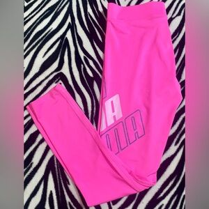 Kids Hot Pink Puma Pants, Size Medium